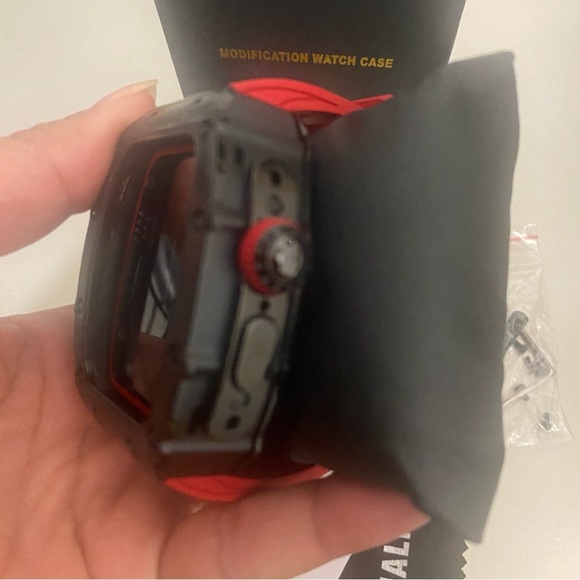 NIB HUALIMEI For Apple Watch Ultra Band 49mm Case in Black/Red - Picture 12 of 16